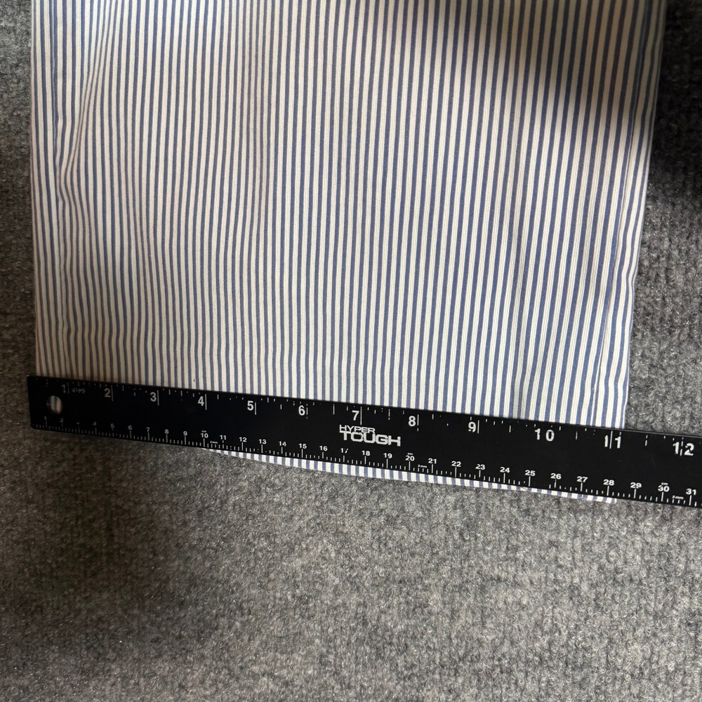 Chicos Pants .5 Womens 6 Blue White Pinstripe Perfect Stretch Wide Leg Cropped - Picture 12 of 14